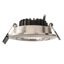 Plafond inbouwlamp Dione, IP44, nikkel, dimbaar tot warm