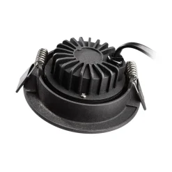 Plafond inbouwlamp Dione, IP44, 2.700 K, zwart, dimbaar