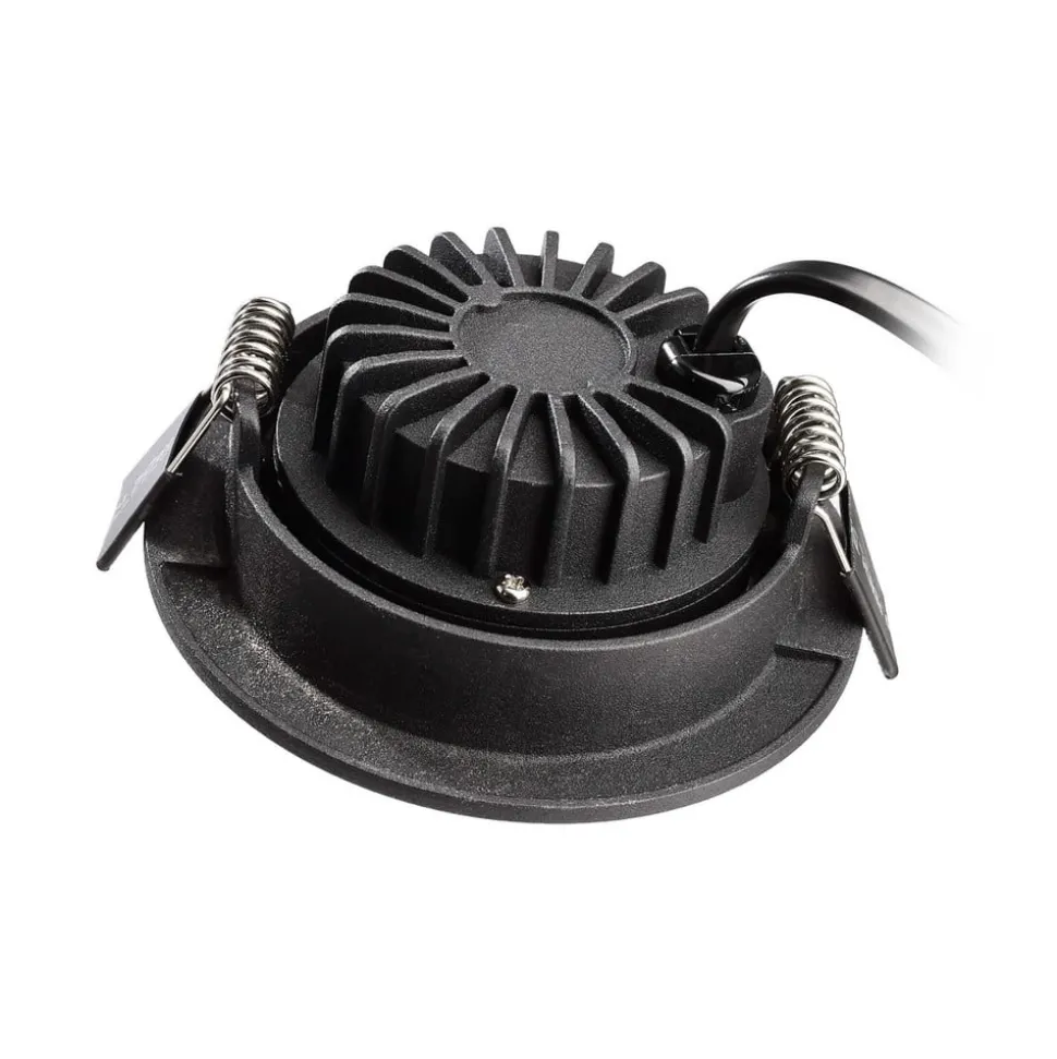 Plafond inbouwlamp Dione, IP44, 2.700 K, zwart, dimbaar