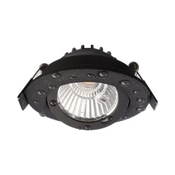 Plafond inbouwlamp Dione, IP44, 4.000 K, zwart, dimbaar