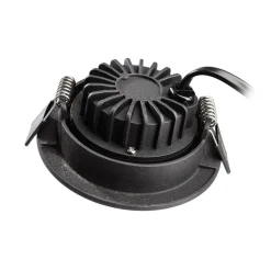 Plafond inbouwlamp Dione, IP44, 4.000 K, zwart, dimbaar