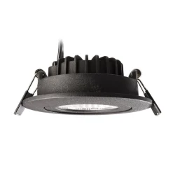 Plafond inbouwlamp Dione, IP44, 4.000 K, zwart, dimbaar