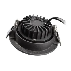 Plafond inbouwlamp Dione, IP44, zwart, dimbaar tot warm