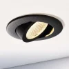 Plafond inbouwlamp Dione, IP44, 3.000 K, zwart, dimbaar