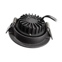 Plafond inbouwlamp Dione, IP44, 3.000 K, zwart, dimbaar