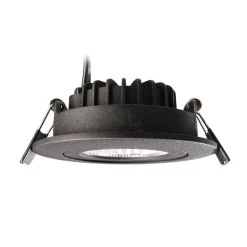Plafond inbouwlamp Dione, IP44, 3.000 K, zwart, dimbaar