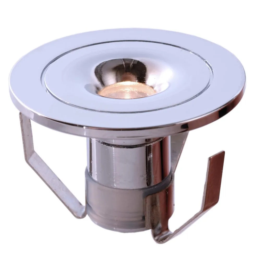 Plafond inbouwlamp Punto Lumi, zilver, 1 W, 3.000 K