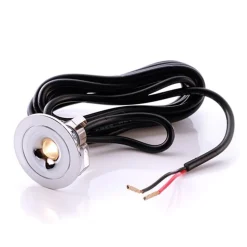 Plafond inbouwlamp Punto Lumi, zilver, 1 W, 3.000 K