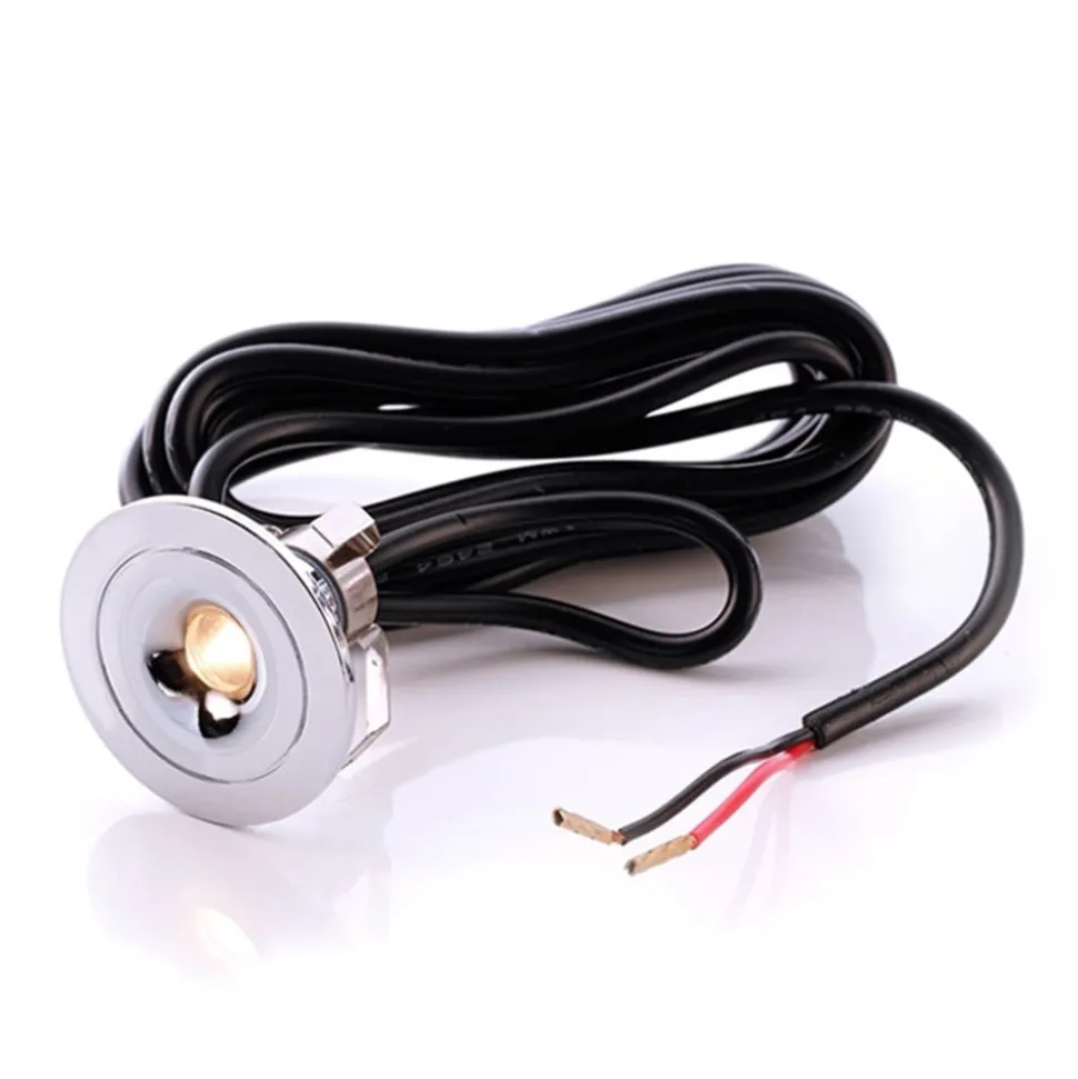 Plafond inbouwlamp Punto Lumi, zilver, 1 W, 3.000 K