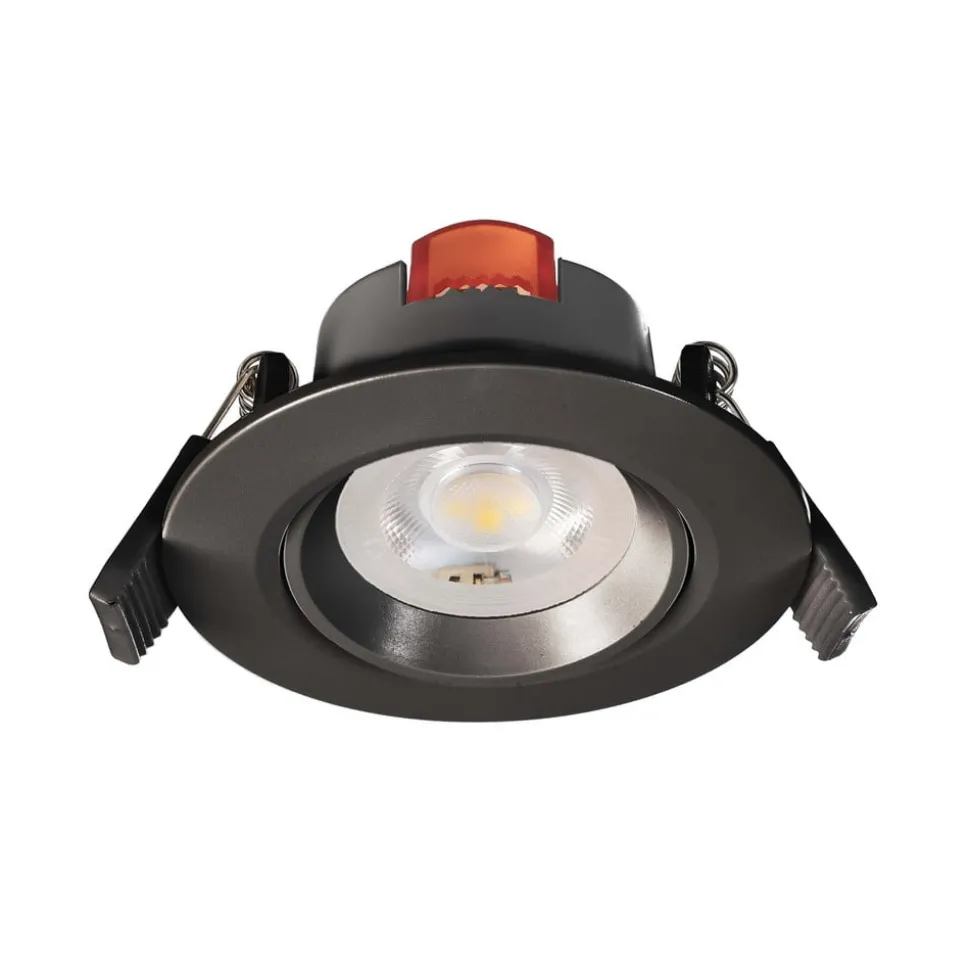 Plafond inbouwlamp SMD-68-230V, 3.000K, Ø8,5cm, zwart