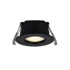 Plafond inbouwspot Rosalee, zwart, IP65, CCT schakelaar