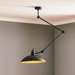 Plafondlamp 808 verstelbaar 1-lamp zwart/goud