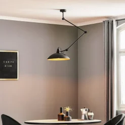 Plafondlamp 808 verstelbaar 1-lamp zwart/goud