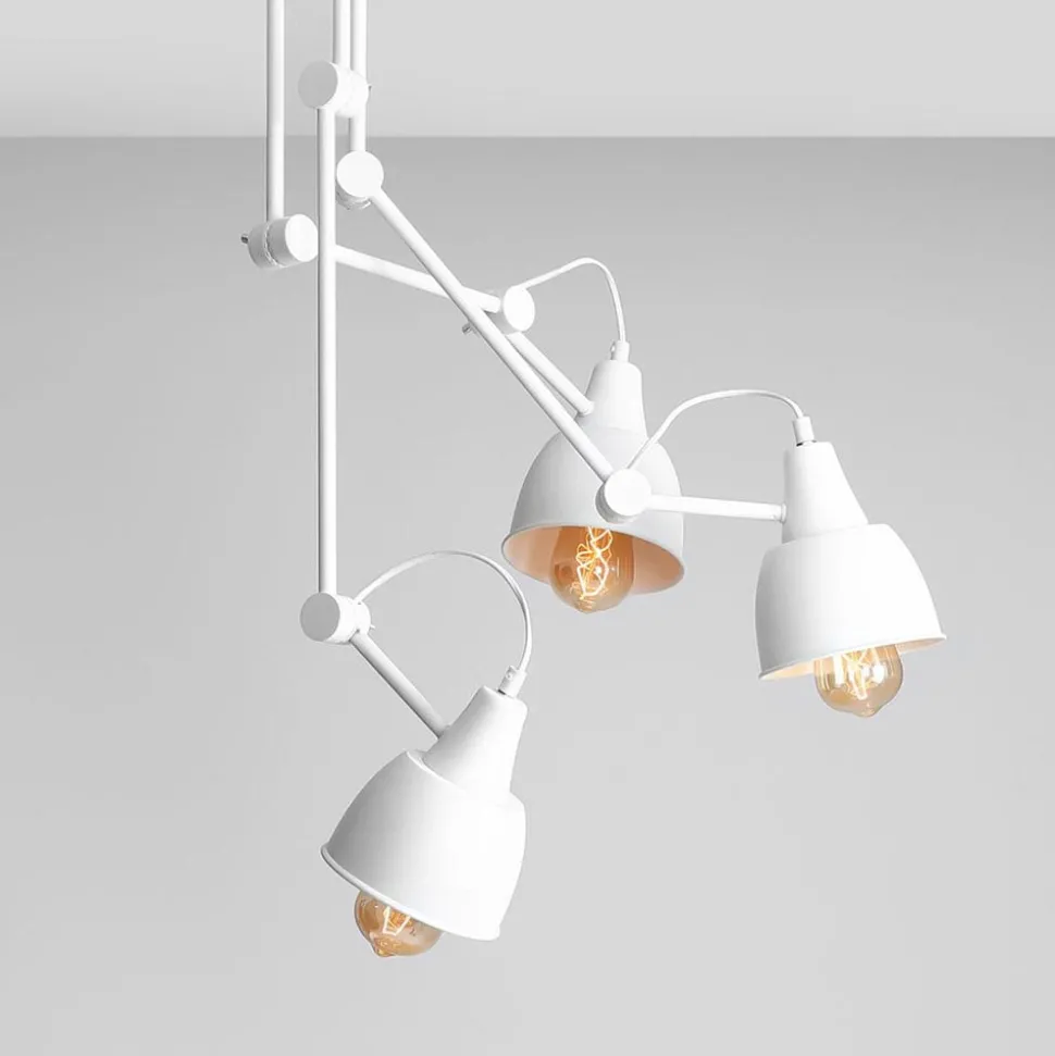 Plafondlamp 814, verstelbaar, 3-lamps, wit