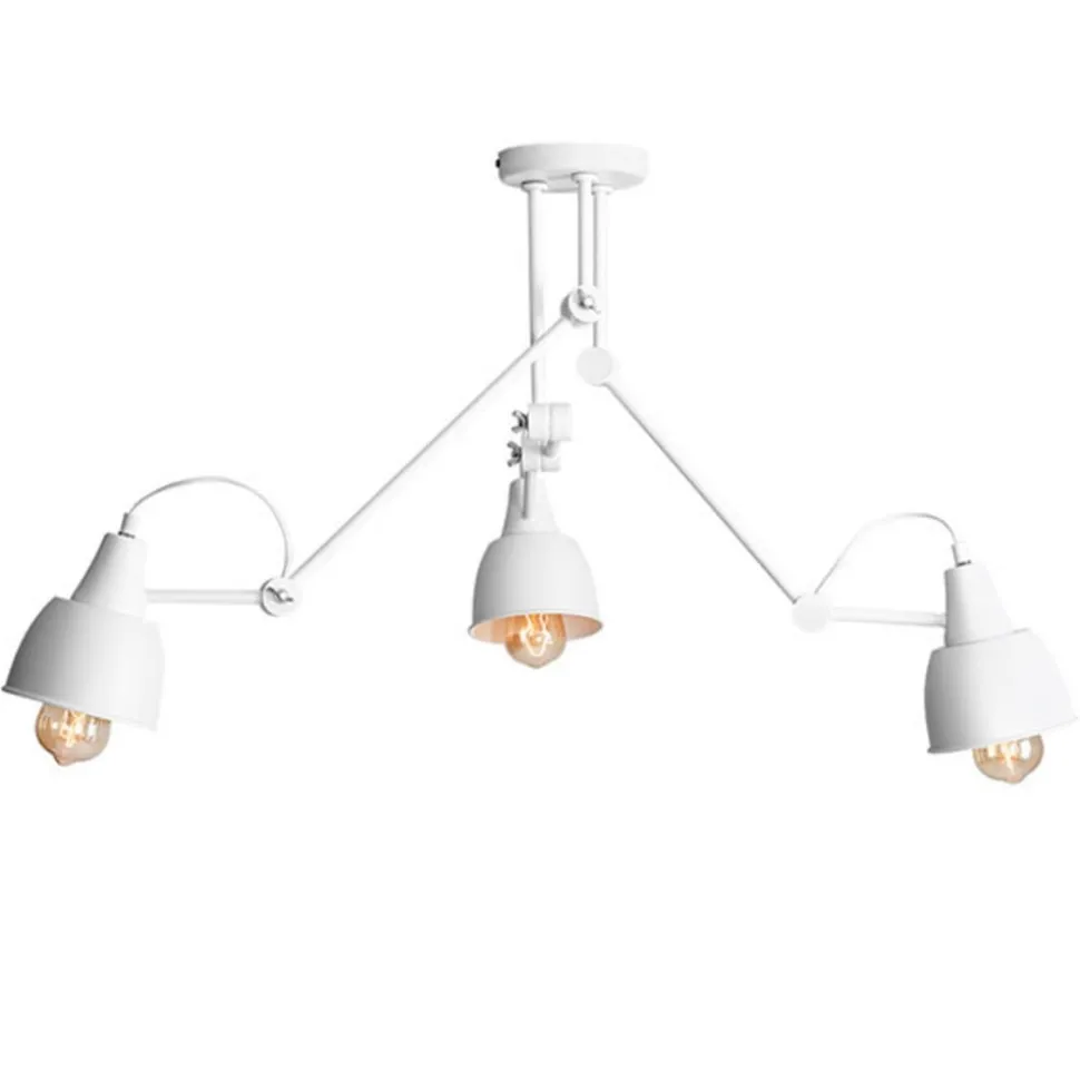 Plafondlamp 814, verstelbaar, 3-lamps, wit