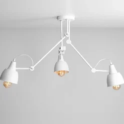 Plafondlamp 814, verstelbaar, 3-lamps, wit