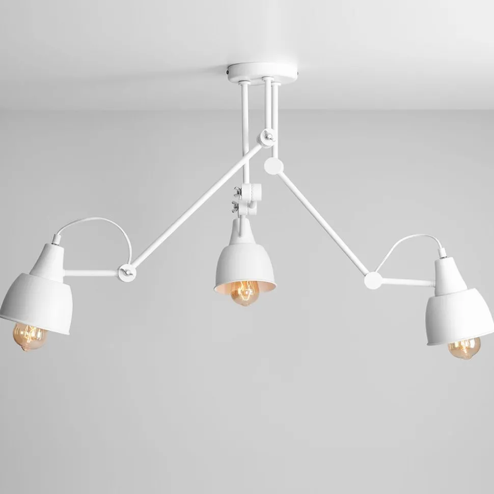 Plafondlamp 814, verstelbaar, 3-lamps, wit