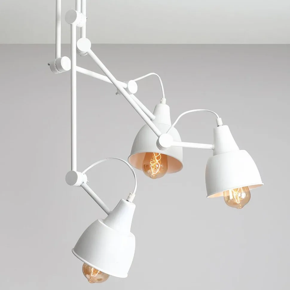 Plafondlamp 814, verstelbaar, 3-lamps, wit