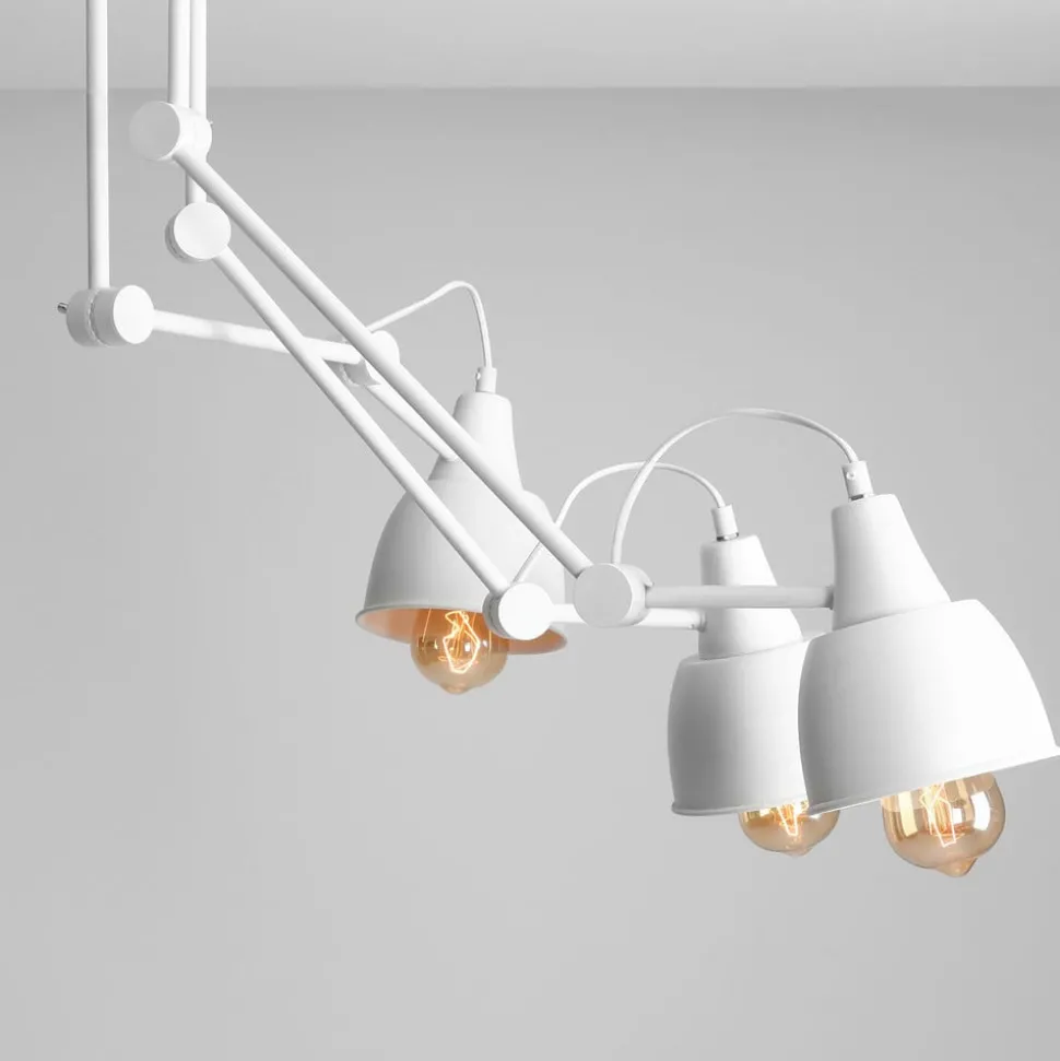 Plafondlamp 814, verstelbaar, 3-lamps, wit