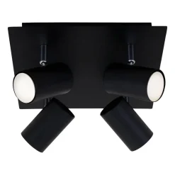 Plafondlamp 2857-045, zwenkbaar, 4-lamps, zwart