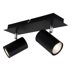 Plafondlamp 2857-025, zwenkbaar, 2-lamps, zwart