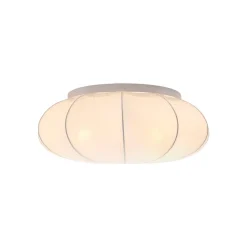 Plafondlamp Aeron, textiel, wit, diameter 60 cm