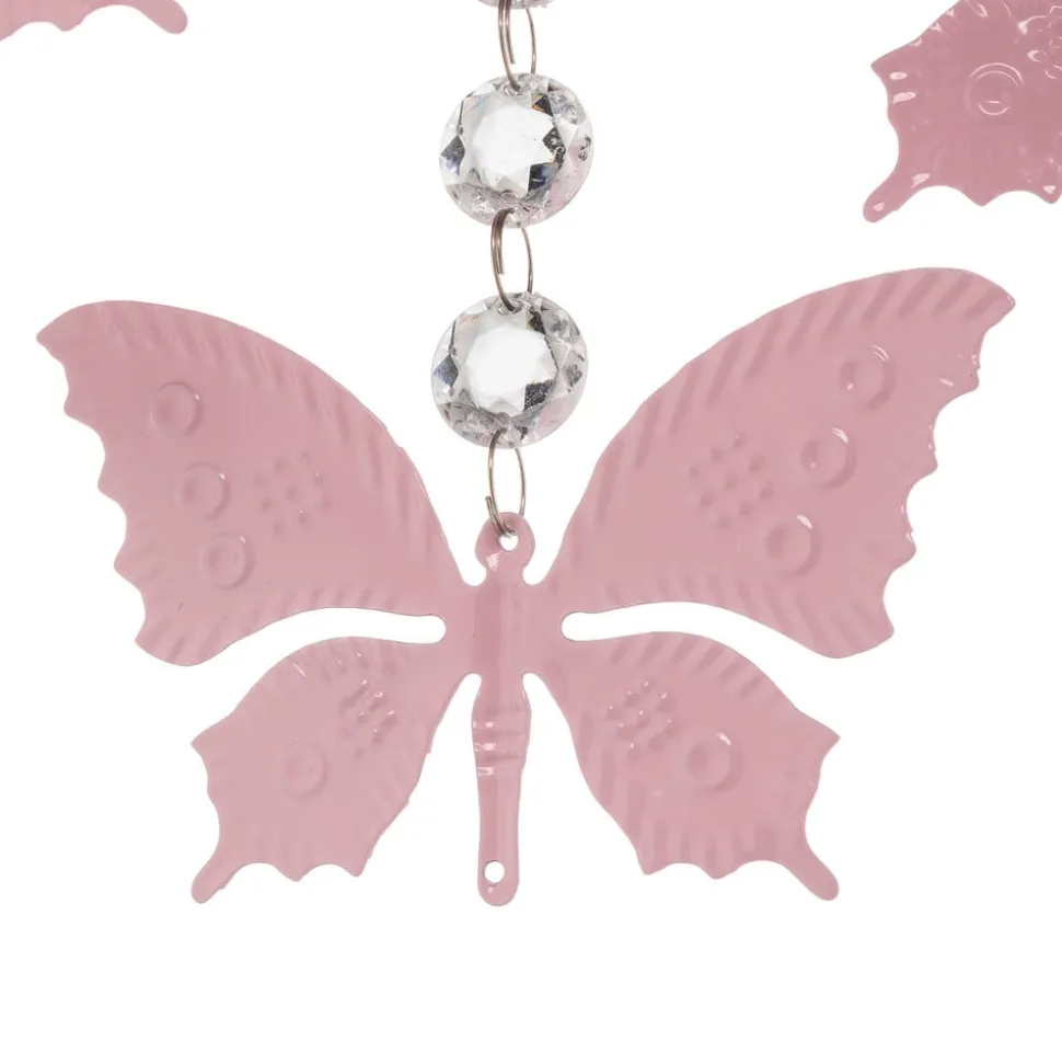 Plafondlamp Angelica in roze met vlinders