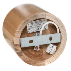 Plafondlamp Ara als cilinder van hout