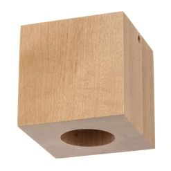 Plafondlamp Ara als houten kubus