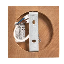 Plafondlamp Ara als houten kubus