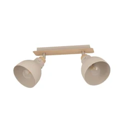 Plafondlamp Arrecife zand/houtoptiek, 2-lamps