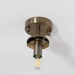 Plafondlamp Atmaca 10215, goudkleurig antiek, glas helder Ø 15cm