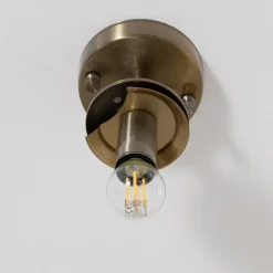 Plafondlamp Atmaca 10215, goudkleurig antiek, glas helder Ø 15cm