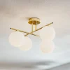 Plafondlamp Aurora, goud, Ø 50 cm, 4-lamps, glas, E14