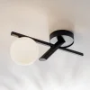 Plafondlamp Baleo, zwart/opaal, 1-lamp