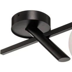 Plafondlamp Baleo, zwart/opaal, 1-lamp