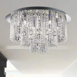 Plafondlamp Beatrix, kristal, afstandsbediening