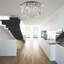 Plafondlamp Beatrix, kristal, afstandsbediening