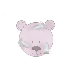 Plafondlamp beer met 3 spots, roze