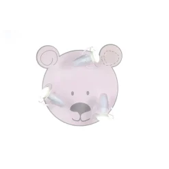 Plafondlamp beer met 3 spots, roze