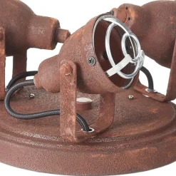 Plafondlamp Bente roest rond met 3 lampjes