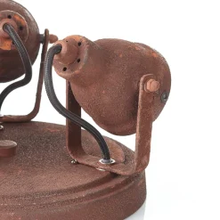 Plafondlamp Bente roest rond met 3 lampjes