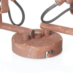 Plafondlamp Bente roest staal lang 4 lampjes