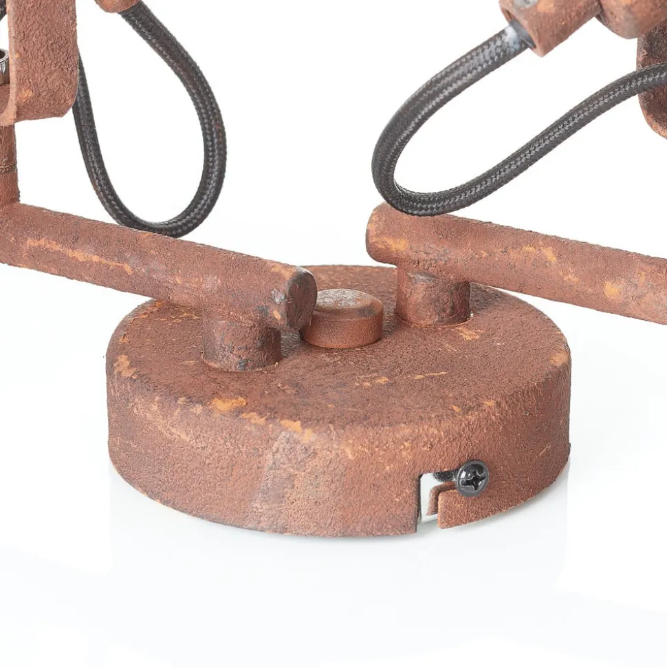 Plafondlamp Bente roest staal lang 4 lampjes