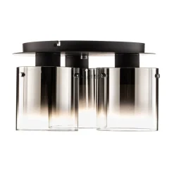 Plafondlamp Beth met rookglas, 3-lamps