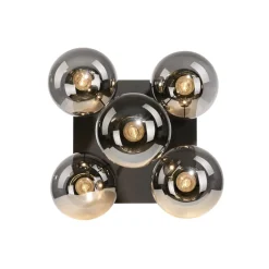 Plafondlamp Big Widow, glazen bollen, 5-lamps