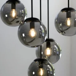 Plafondlamp Big Widow, glazen bollen, 5-lamps