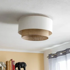 Plafondlamp Boho, Ø 45 cm ecru/jute