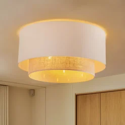 Plafondlamp Boho, Ø 60 cm, ecru/jute