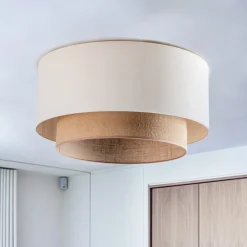 Plafondlamp Boho, Ø 60 cm, ecru/jute